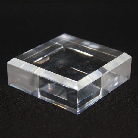 Acrylic base bevelled angles 60x60x20mm media for minerals