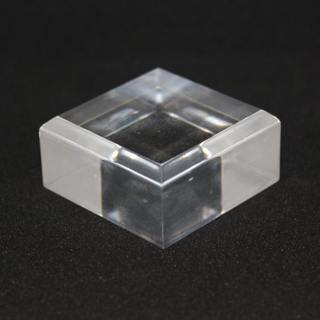 Lot 10 plexis cristal beveled base + 1 free 40x40x20mm racks display