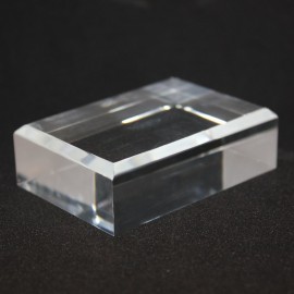 Lot 10+1 : socles acryliques, angles biseautés, 80x45x20mm