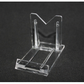 Adjustable clear plastic display stand, small model, 70x40mm