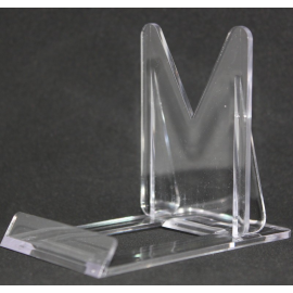 Lot of 100 : Adjustable clear plastic display stand, big model, 100x80mm