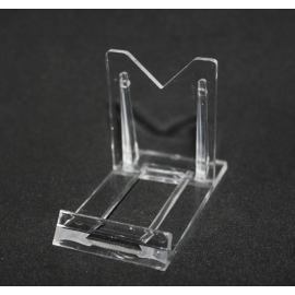 Lot of 100 : Adjustable clear plastic display stand, small model, 70x40mm