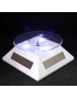 Socle tournant à énergie solaires base triangulaire, blanc avec lumière LED blanche