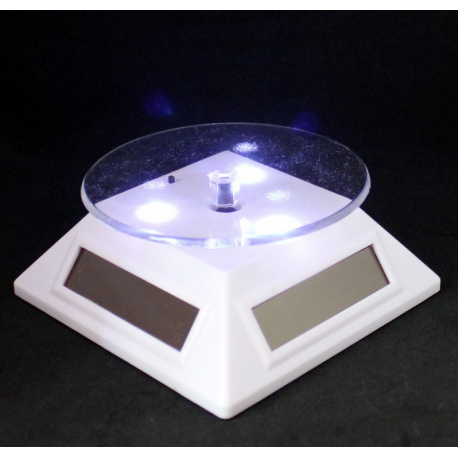 Rotating pedestals triangular solar energy, white, with white LED light