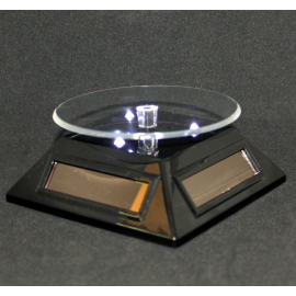 Rotating pedestals triangular solar energy, black, with white LED light