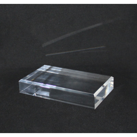 Bloc D'exposition En Acrylique épais 20mm - Socle Transparent Poli - Présentoir Pour Gâteaux, Bijoux, Photos - 150x100mm