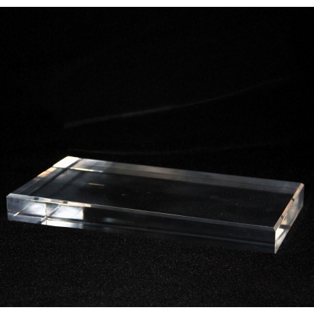 Socle acrylique angles biseautés 250x145x25mm supports pour minéraux