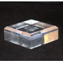 Socle acrylique 80x80x30mm angles biseautés supports pour minéraux