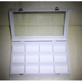 Box glass box: 350x240x75mm, white, 12 rooms :