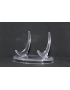 Plastic display stand, half moon, 100x60 / 70mm x6pcs