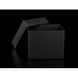 Boîte Carton Modulaire noire avec couvercle : 80x90x70mm