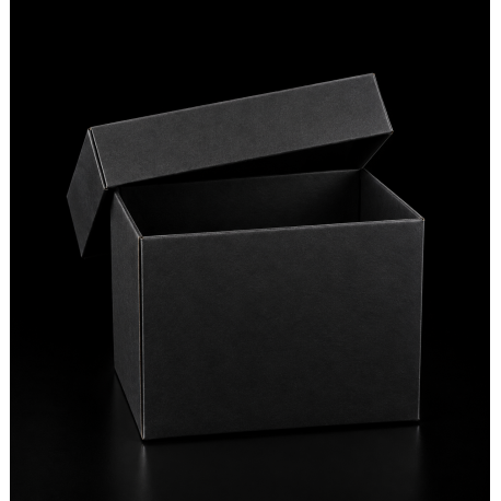 Boîte Carton Modulaire noire avec couvercle : 90x130x80mm