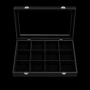 Box glass box: 350x240x75mm, black, 12 rooms :