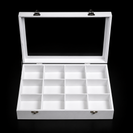 Box glass box: 350x240x75mm, white, 12 rooms :