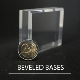 acrylic stands and displays for beveled mineral collection